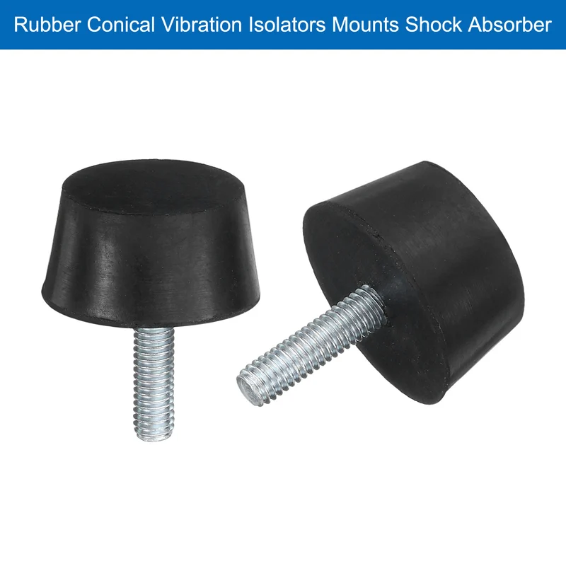 8Pcs Thread Levelling Feet, 1.18"x0.59" with M6x20mm Studs, Black