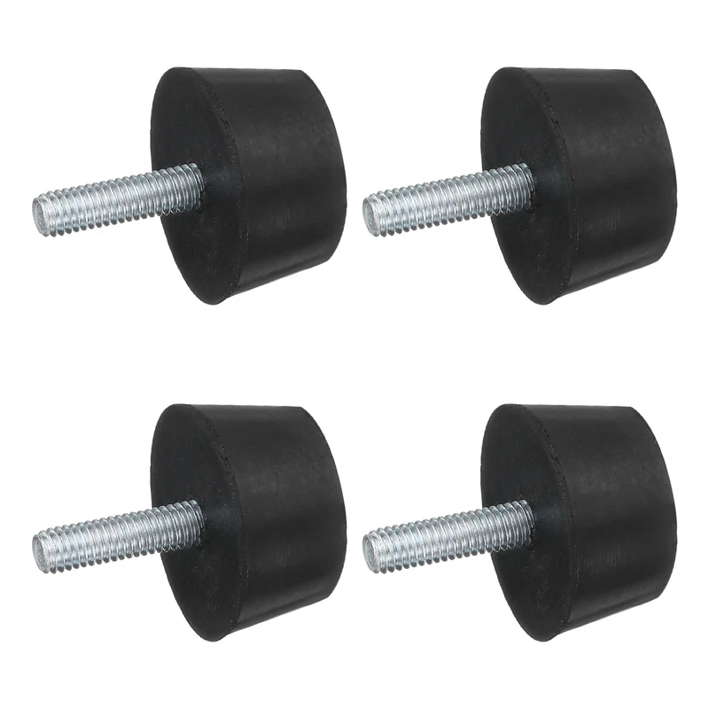 4Pcs Thread Levelling Feet, 1.18"x0.59" with M6x20mm Studs, Black