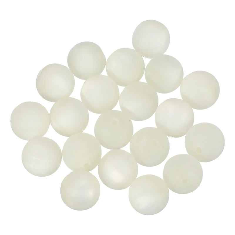 20 Pcs Acrylic Round Beads, 16mm Loose Beads for Jewelry Making, White