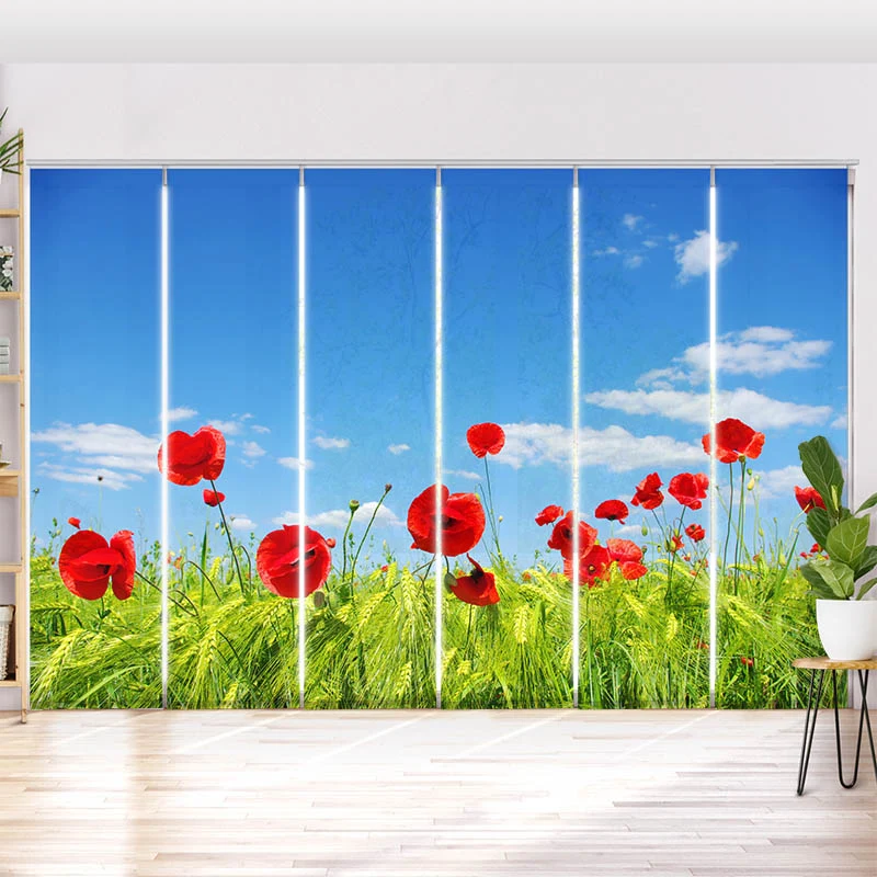 Schiebegardine Motiv "Mohnblumen Wiese"
