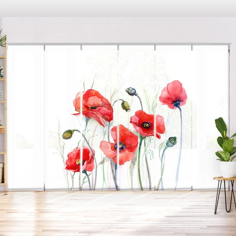 Schiebegardine Motiv "Mohnblumen Gemaelde"