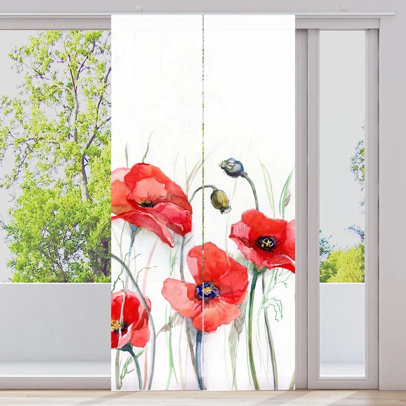 Schiebegardine Motiv "Mohnblumen Gemaelde"