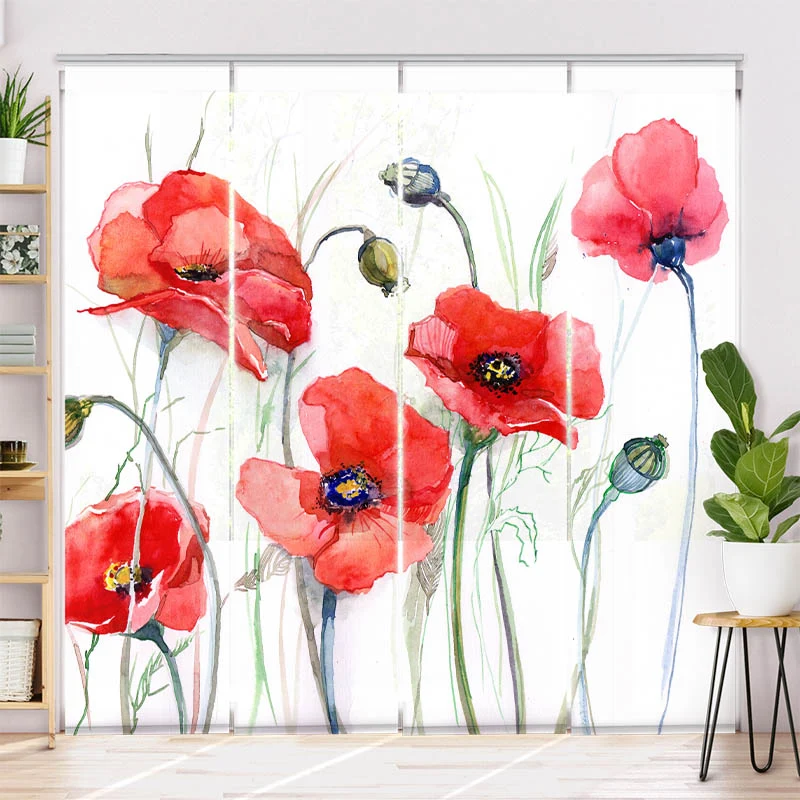 Schiebegardine Motiv "Mohnblumen Gemaelde"
