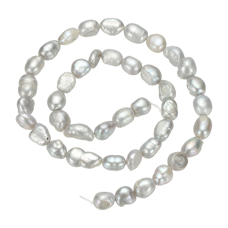 Freshwater Pearl Beads, 6-7mm Straight Hole Pearl String, Dark Gray
