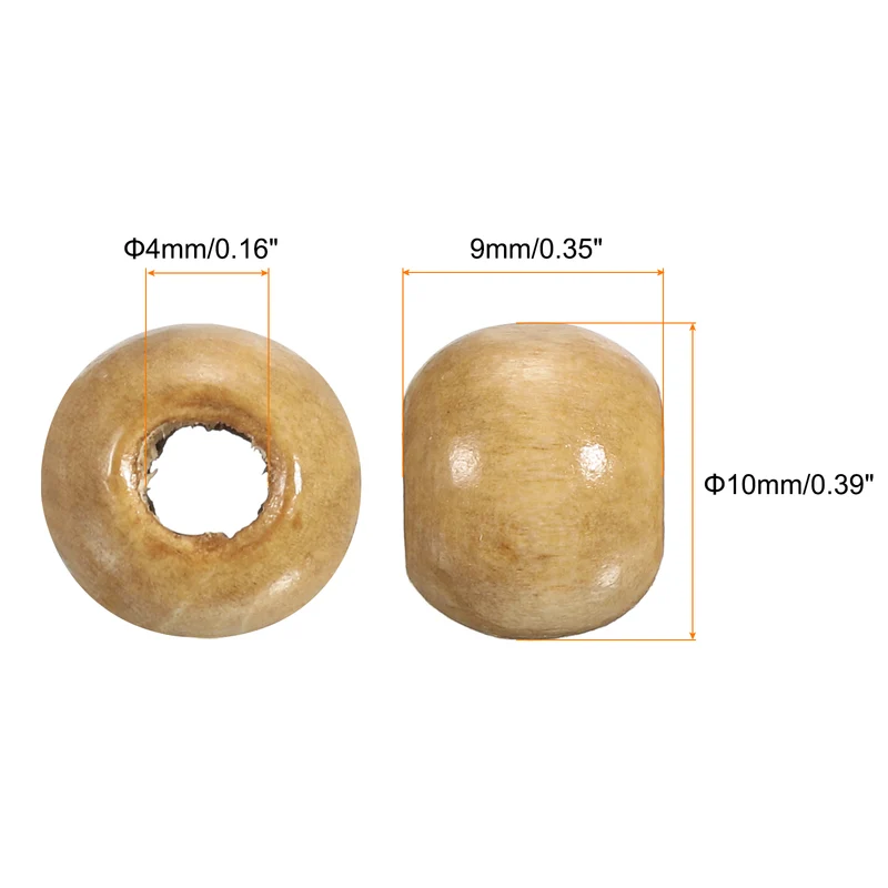 500Pcs Natural Wood Beads 10mm Diameter Round Loose Spacer Beads Light Brown