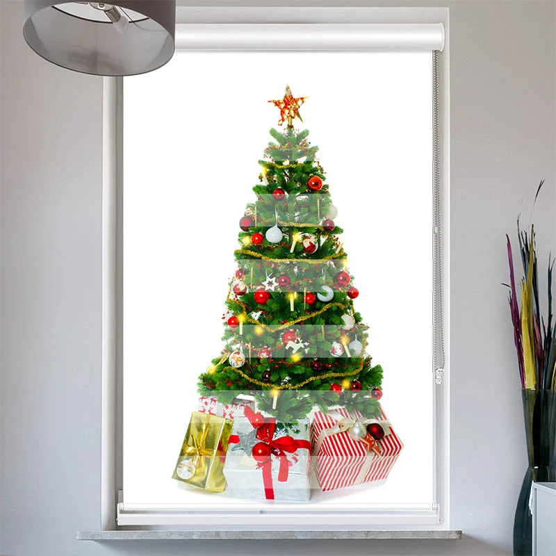 Doppelrollo mit Kassette "Weihnachtsbaum"