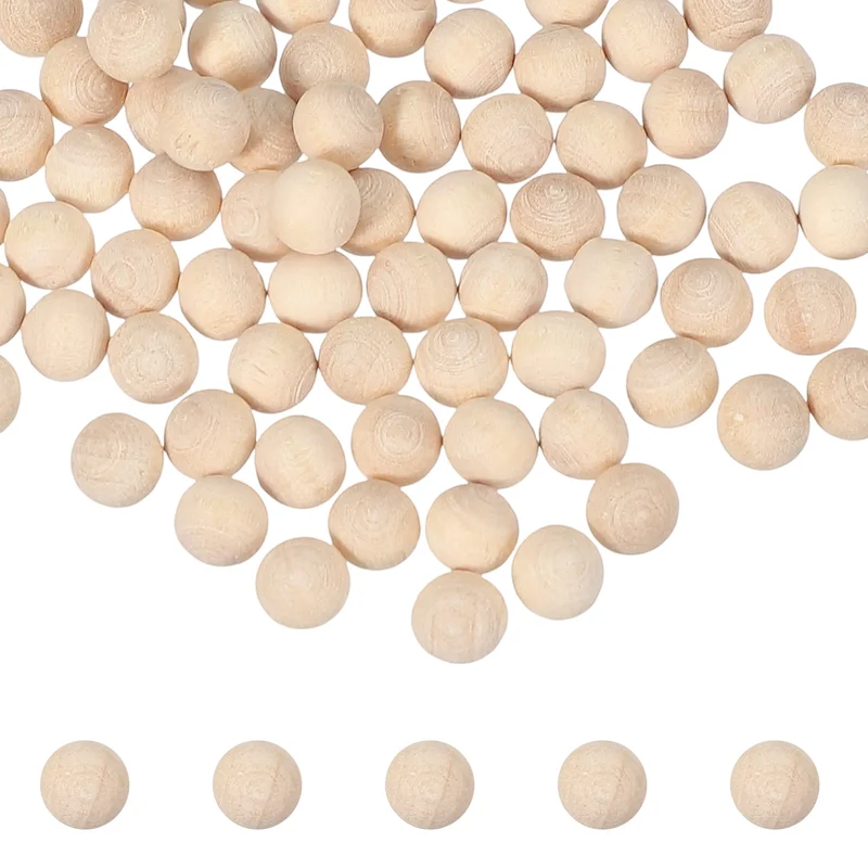 100 Pcs Wooden Balls, 0.2 Inch(6mm) Unfinished Wood Balls, Wood Color