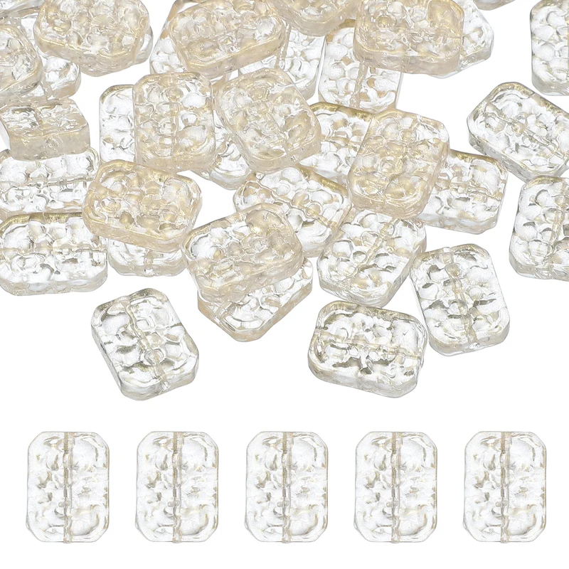 30Pcs Faceted Crystal Beads for Jewelry Making Glass Loose Beads Gold)