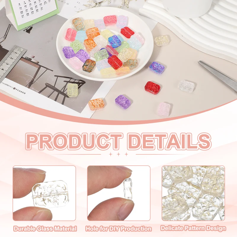 30Pcs Faceted Crystal Beads for Jewelry Making Glass Loose Beads Gold)