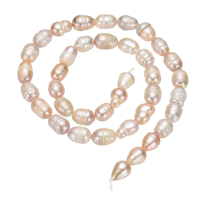 Freshwater Pearl Beads, 6-7mm Rice Shape Pearl String, Beige Purple
