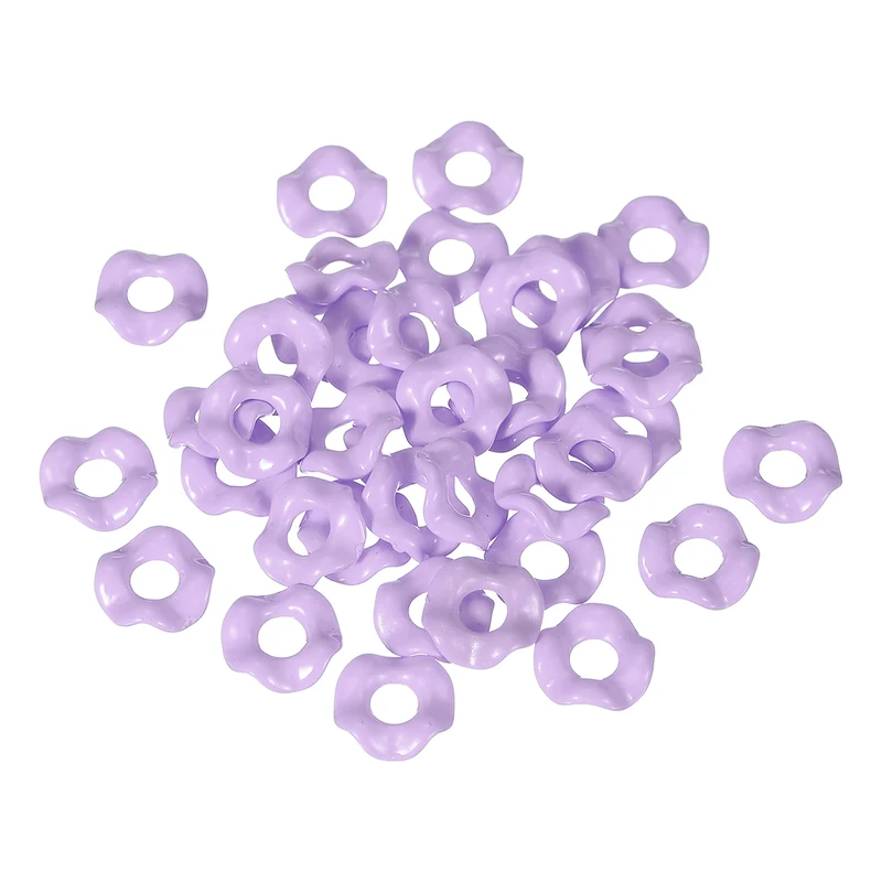 30 Pcs Wavy Spacers, Acrylic Flower Beads Wave Focal Bead, Purple