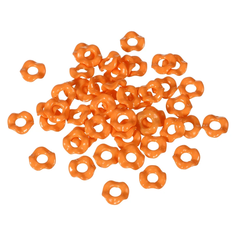 50 Pcs Wavy Spacers, Acrylic Flower Beads Wave Focal Bead, Orange
