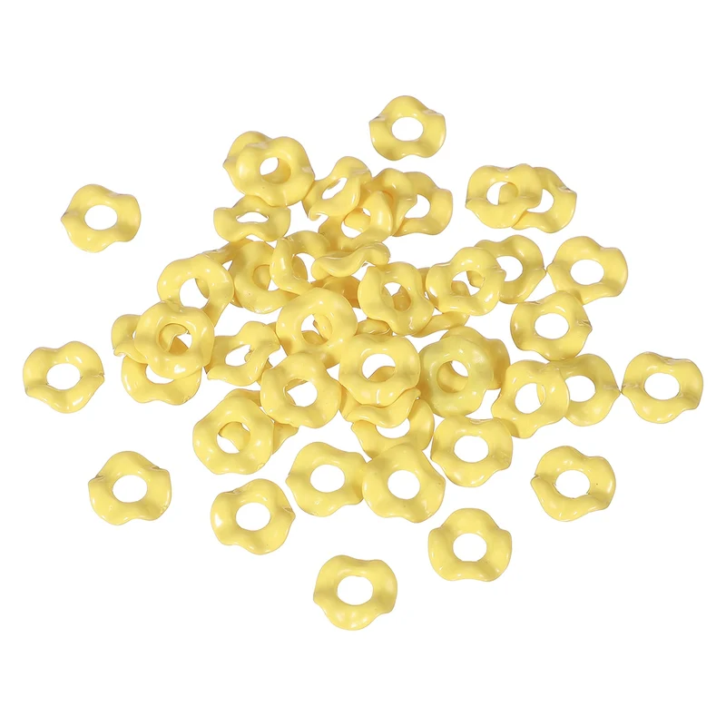 50 Pcs Wavy Spacers, Acrylic Flower Beads Wave Focal Bead, Light Yellow