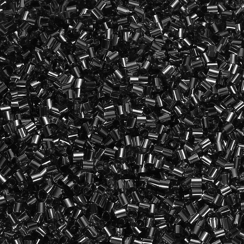 Straw Tube Beads, 70 g 3D Plastic Beads for Crystal Mud Black