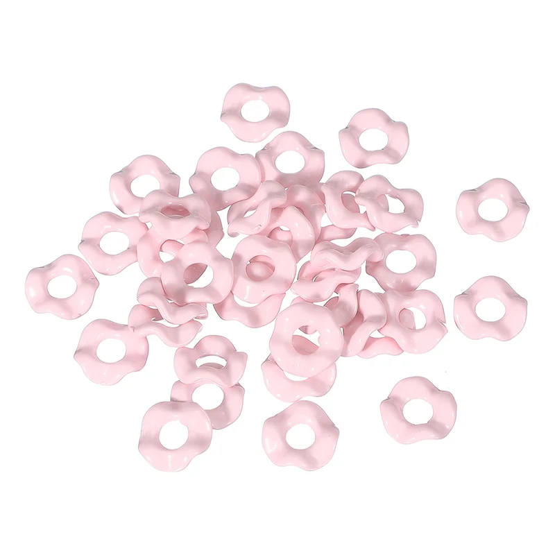 30Pcs Wavy Spacers Acrylic Flower Beads Wave Focal Bead Light Pink