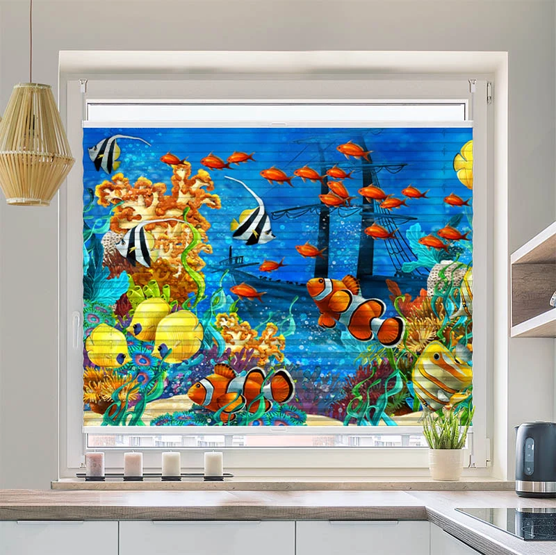 Plissee Motiv "Fische Kindermotiv"