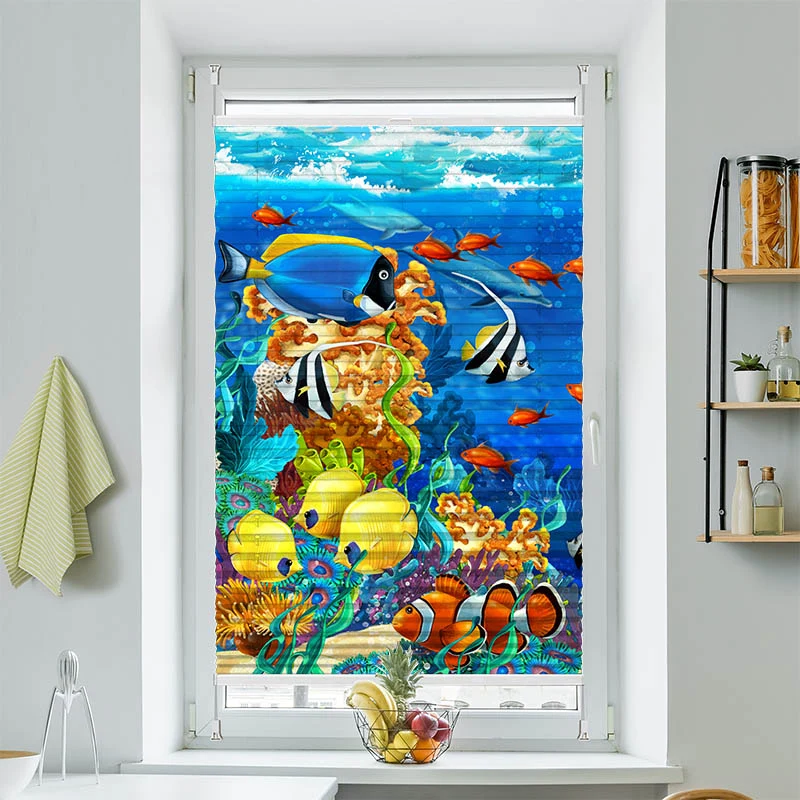 Plissee Motiv "Fische Comic"