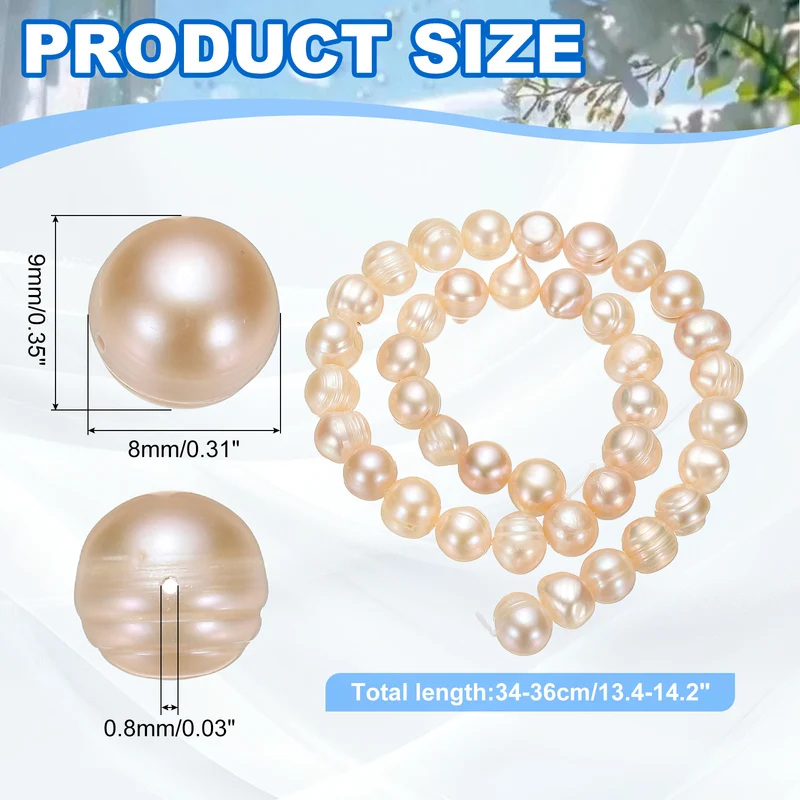 Freshwater Pearl Beads, 8-9mm Potato Shape Pearl String, Pink