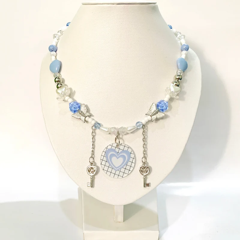50Pcs Cube Crystal Glass Beads, 8mm Sparkle Faceted Loose Bead (Sky Blue)
