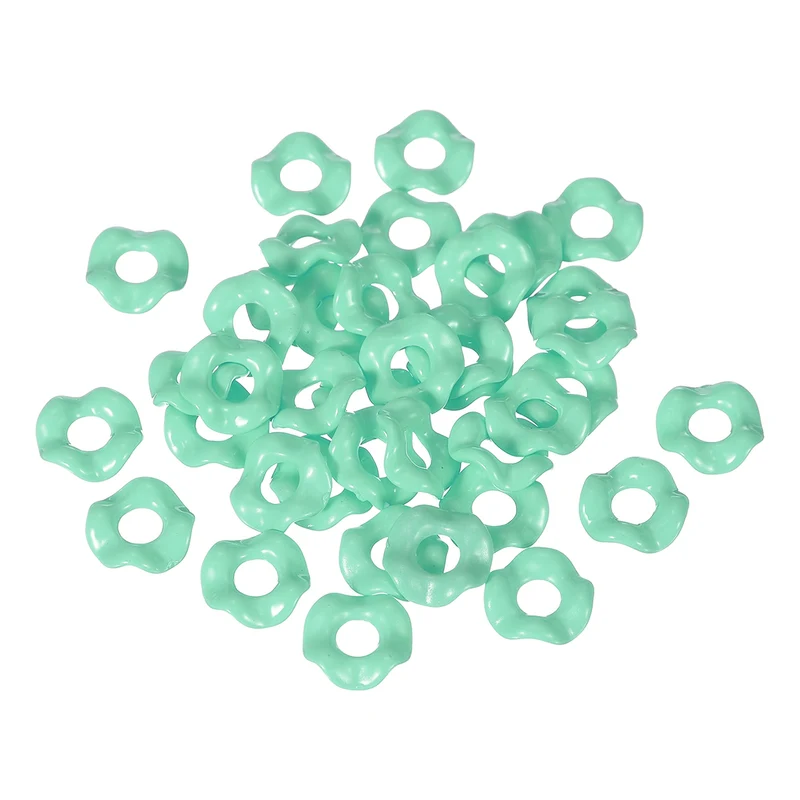 30 Pcs Wavy Spacers, Acrylic Flower Beads Wave Focal Bead, Turquoise Blue