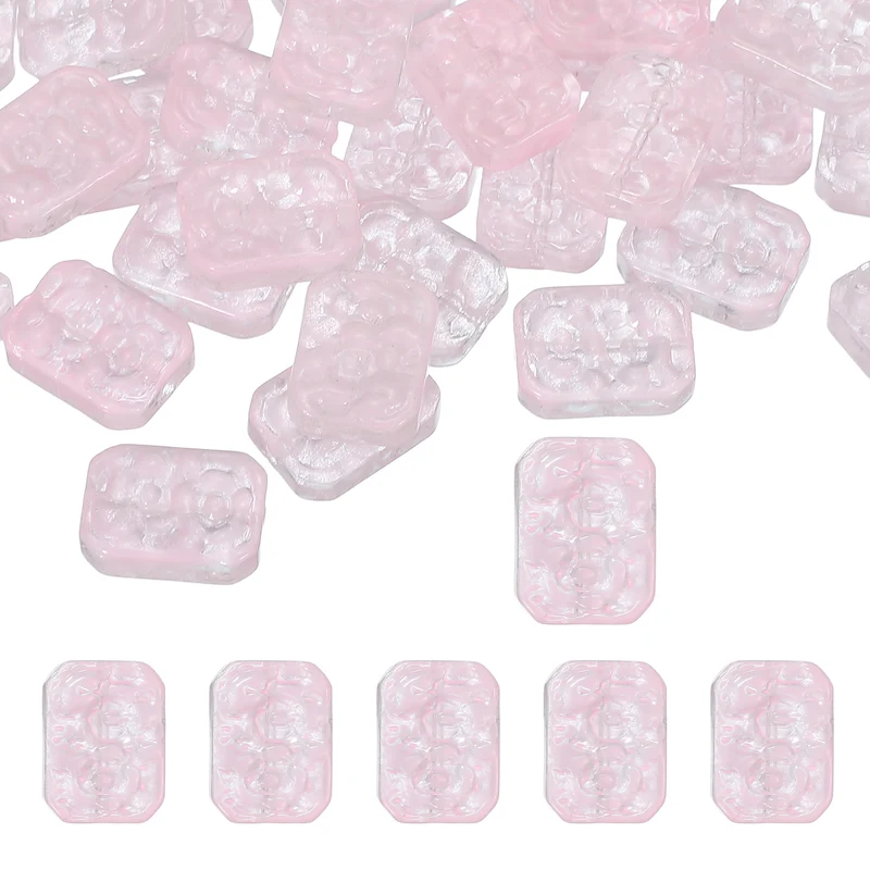 50 Pcs Faceted Crystal Beads for Jewelry Making, Glass Loose Beads, Pink