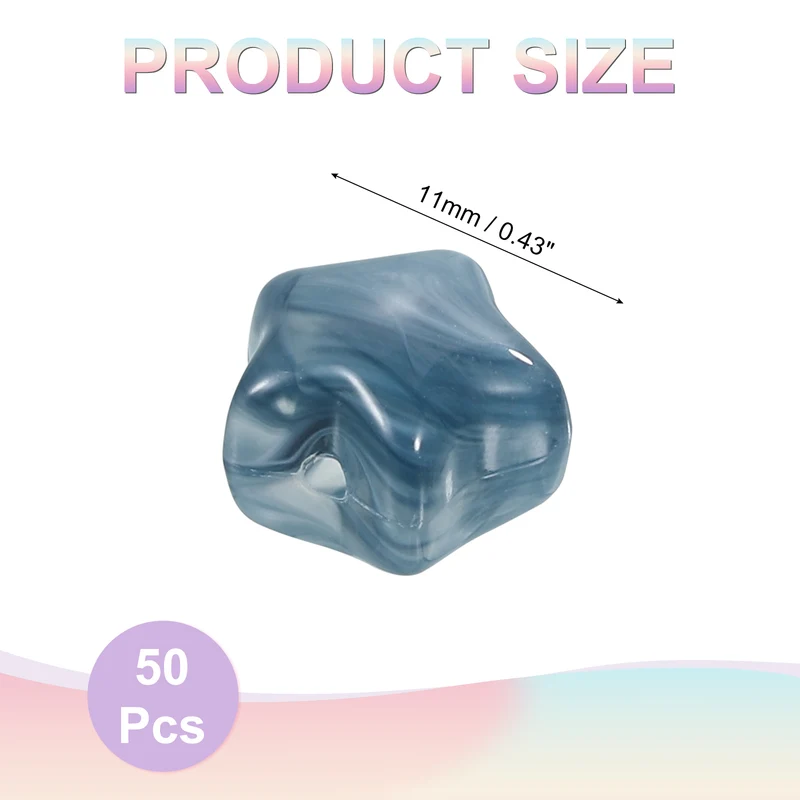 50Pcs Acrylic Star Beads, 11mm Star Shape Charming Loose Bead, Ink