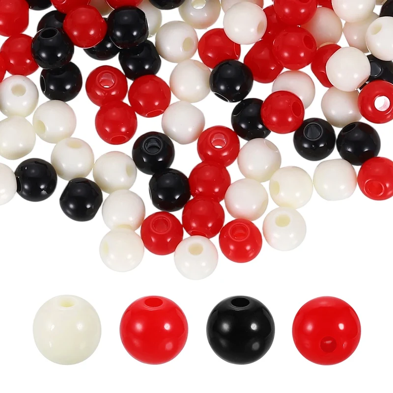 200pcs Light Brown Acrylic Round Beads 6mm Plastic Resin Loose Bead