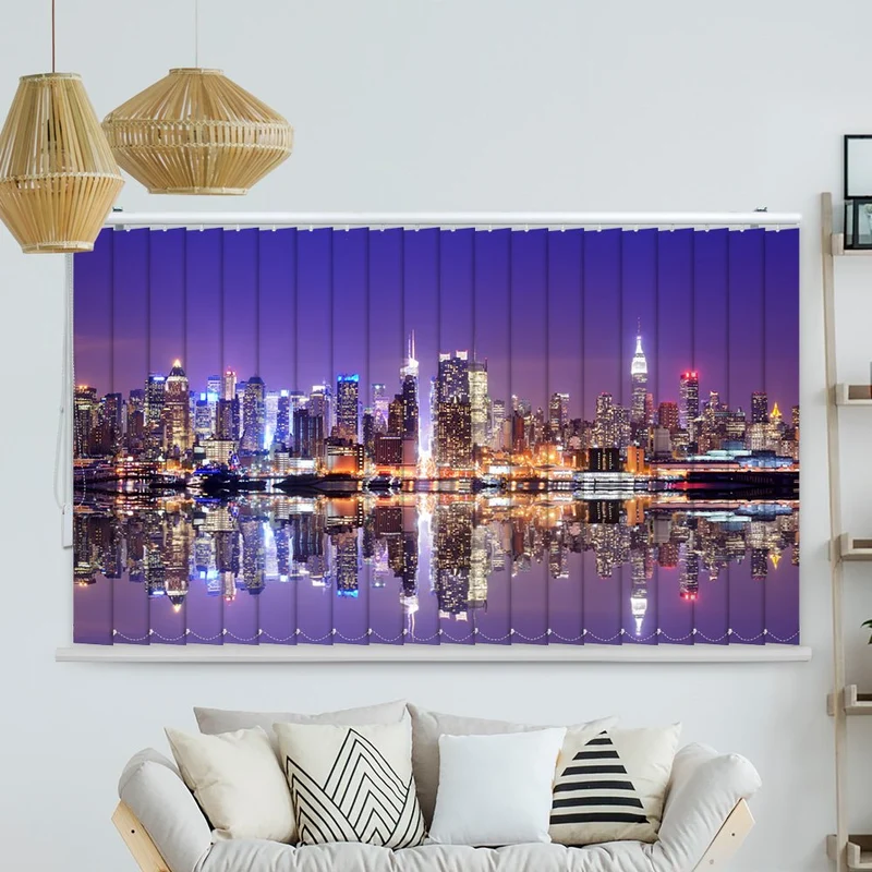 Lamellenvorhang Motiv "Skyline Manhatten Nacht"