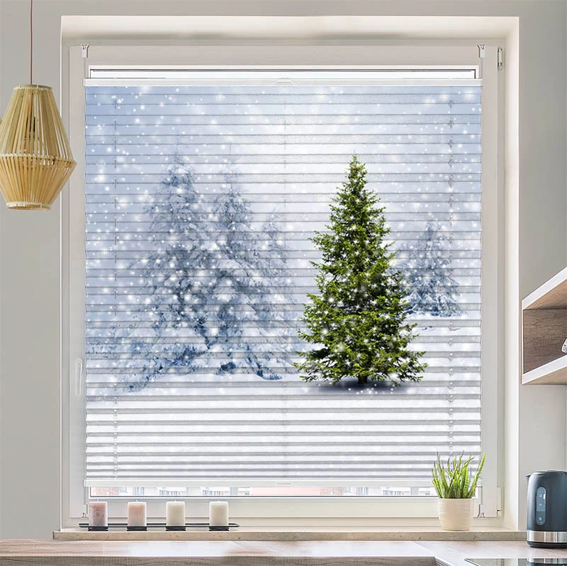 Plissee Motiv "Tannenbaum Winter"