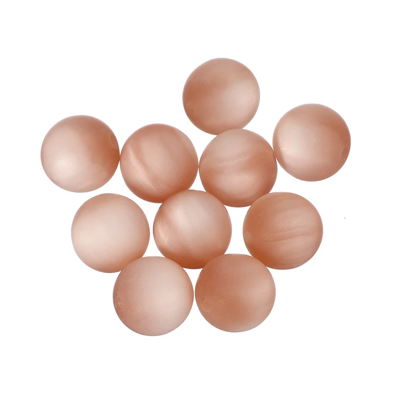 10 Pcs Acrylic Round Beads, 16mm Loose Beads for Jewelry Making, Khaki