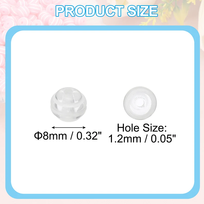 8mm Round Strip Bead, White and White Acrylic Rainbow Beads Colorful Jewelry DIY Making Beads Supplies for Bracelets Necklaces, 200 Pcs