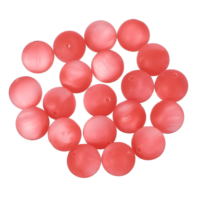 20 Pcs Acrylic Round Beads, 16mm Loose Beads for Jewelry Making, Red