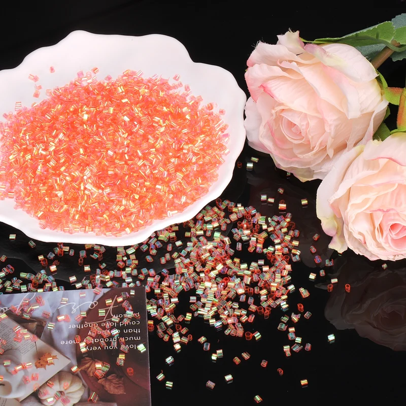 Straw Tube Beads, 70 g 3D Plastic Beads for Crystal Mud Fantasy Orange