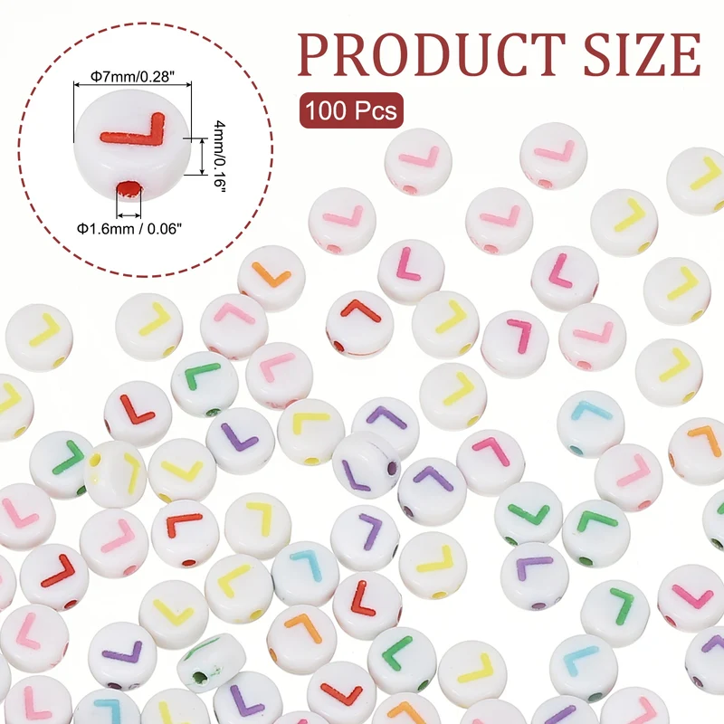 Alphabet Beads, 100 Pcs Rainbow Letter Beads Acrylic Charms, 4x7mm, Letter L