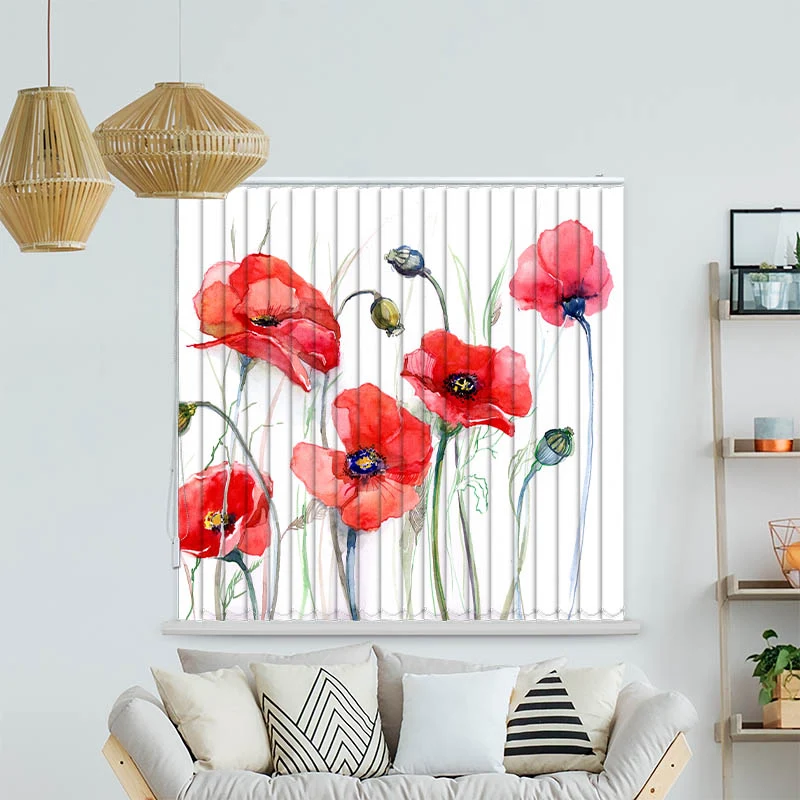 Lamellenvorhang Motiv "Mohnblumen Gemaelde"