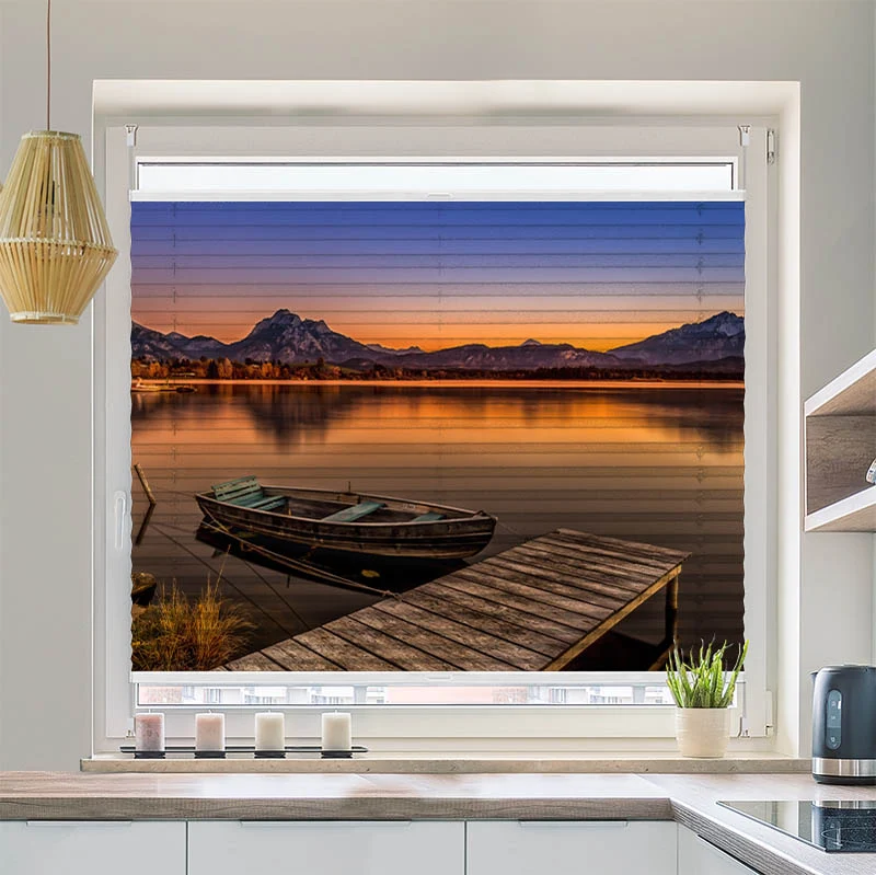 Plissee Motiv "Abendstimmung am Hopfensee"