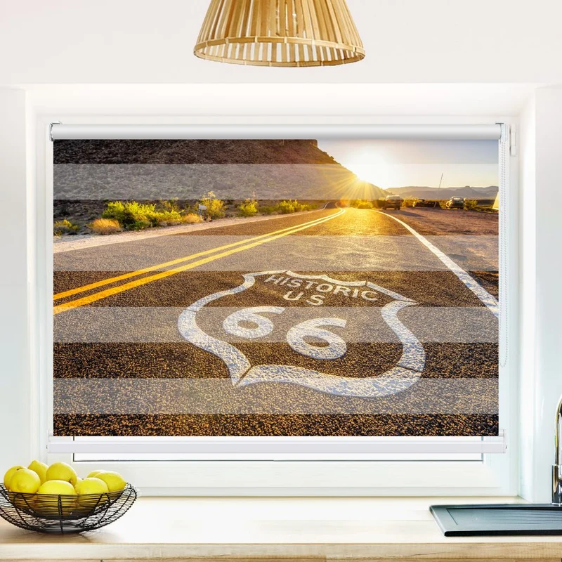 Klemmfix Doppelrollo 'Route 66 Sonnenuntergang' | Klemm Doppelrollo
