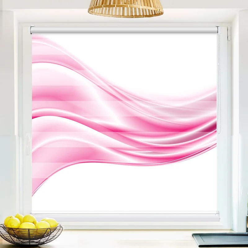 Klemmfix Doppelrollo 'Abstrakt Pinke Wellen' | Klemm Doppelrollo