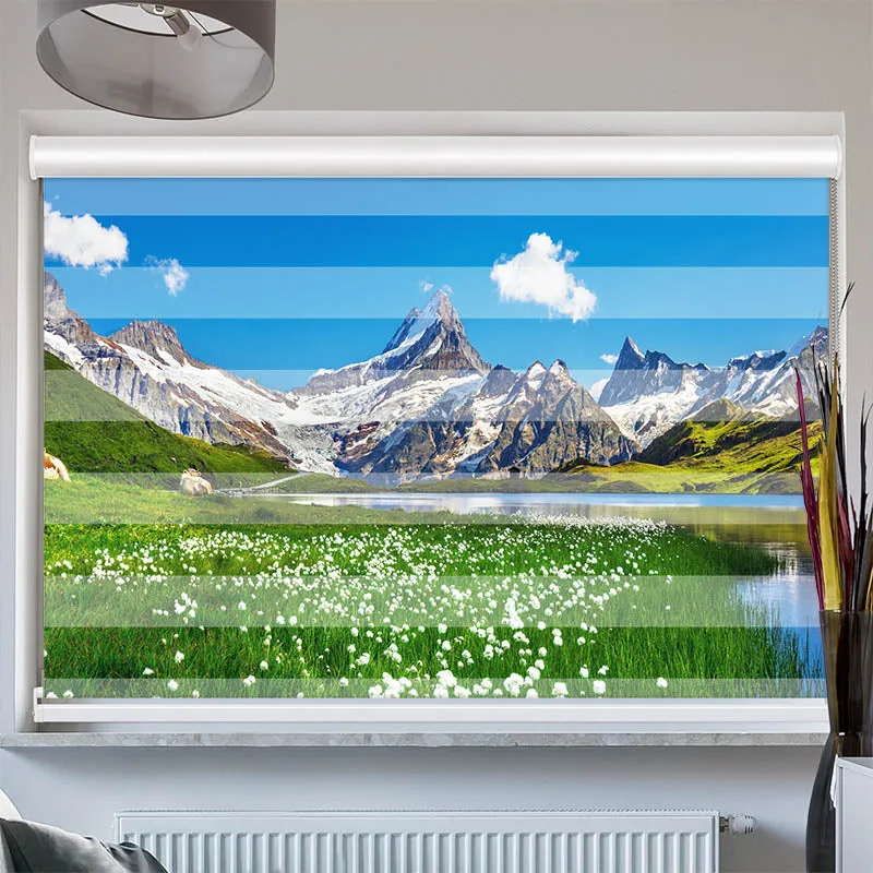 Doppelrollo mit Kassette "Schweizer Alpen Bachalpsee"