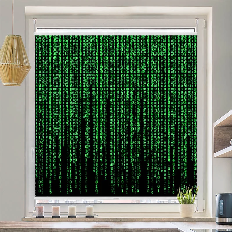 Plissee Motiv "Matrix Code"