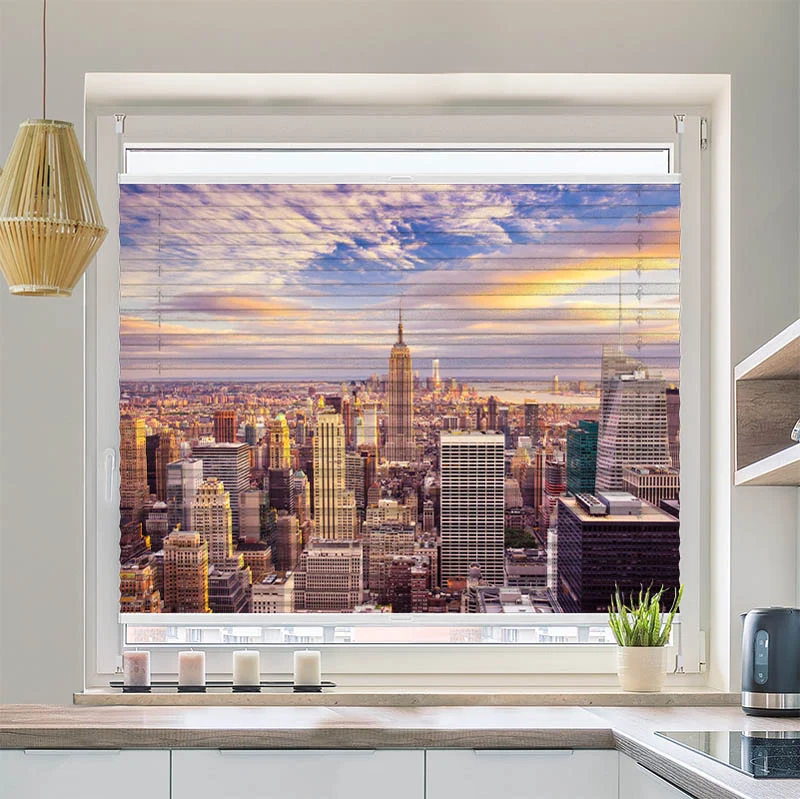 Plissee Motiv "Sunset New York City Skyline"