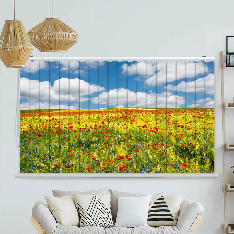 Lamellenvorhang Motiv "Kornfeld Mohnblumen Feld"