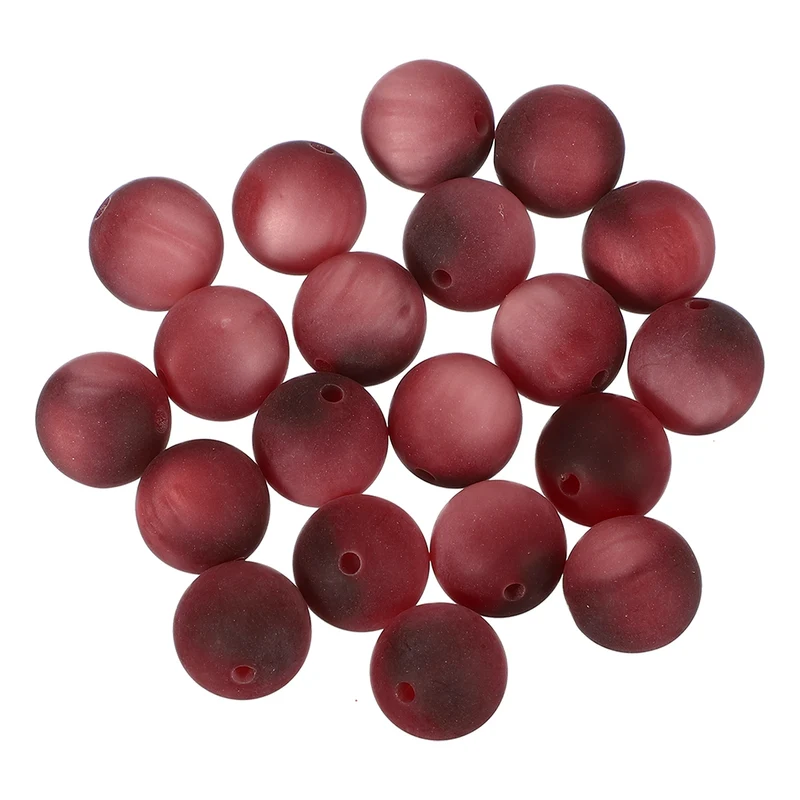 20 Pcs Acrylic Round Beads, 16mm Loose Beads for Jewelry Making, Wine Red
