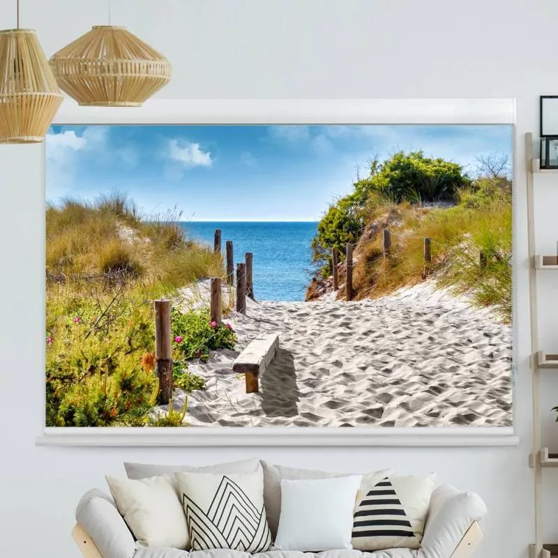 Kassettenrollo Motiv "Weg zum Strand" | bis B 420 x H 420 cm
