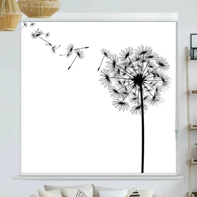 Kassettenrollo Motiv "Pusteblume Grafik" | bis B 420 x H 420 cm