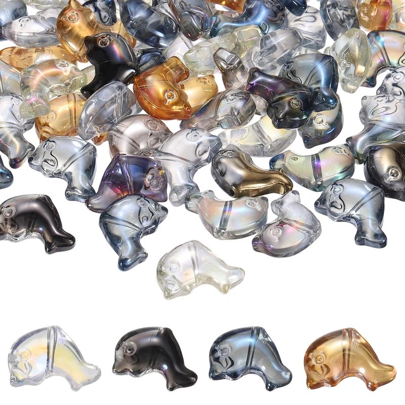 120Pcs Glass Dolphin Beads, Sea Dolphin Glass Bead, Multicolor