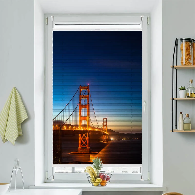 Plissee Motiv "Golden Gate Bridge Nacht"