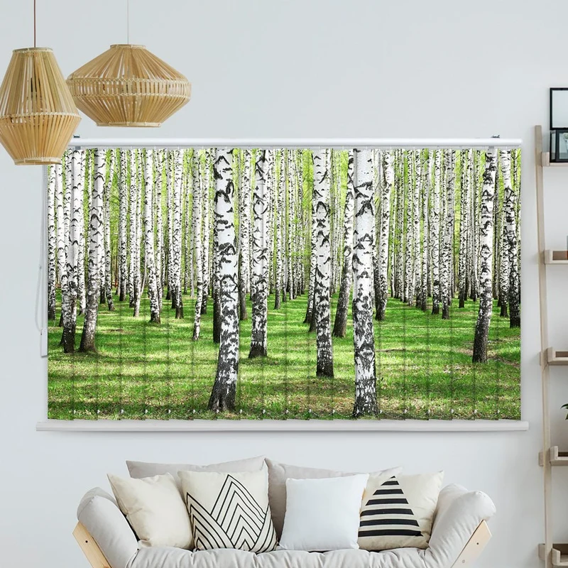 Lamellenvorhang Motiv "Birkenwald"
