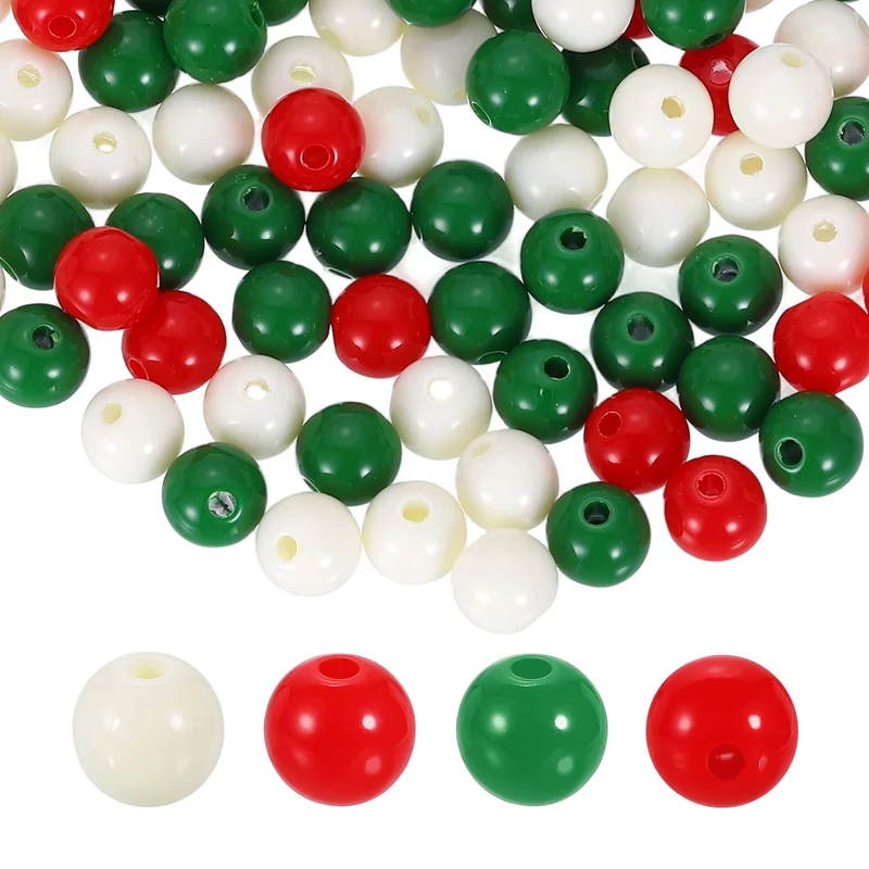100pcs Mixing Colors Acrylic Round Beads 8mm Plastic Resin Loose Bead