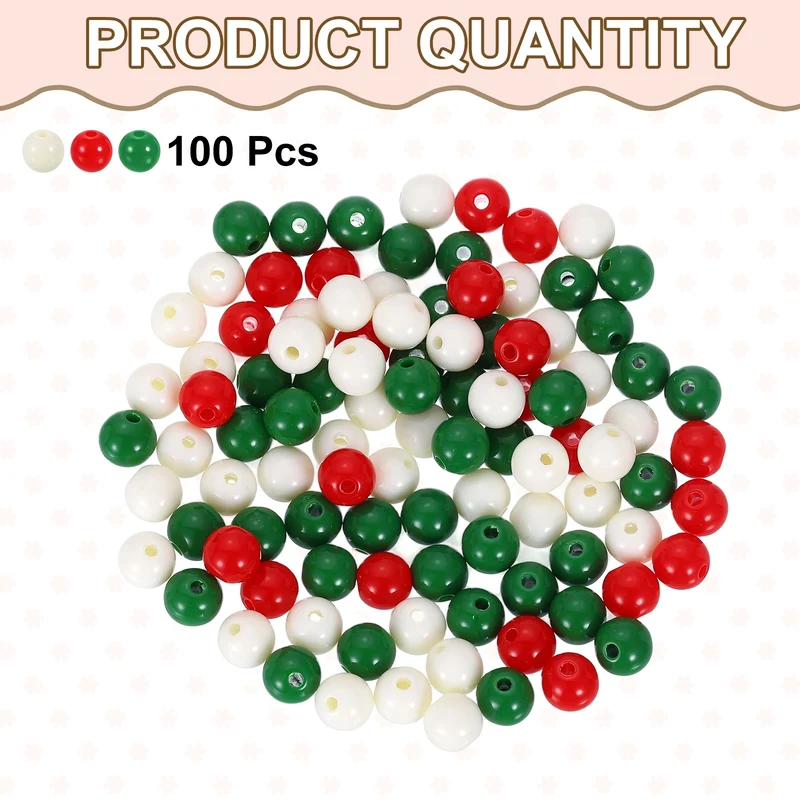 100pcs Mixing Colors Acrylic Round Beads 8mm Plastic Resin Loose Bead